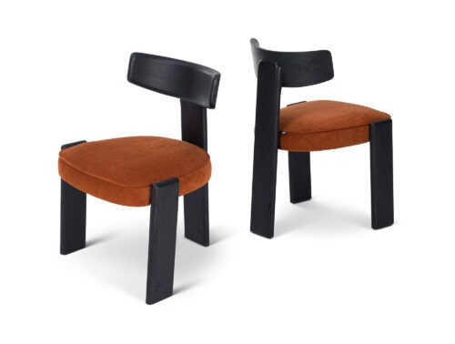 Liang & Eimil Albi Dining Chair in Morgan Sienna fabric and black wooden legs