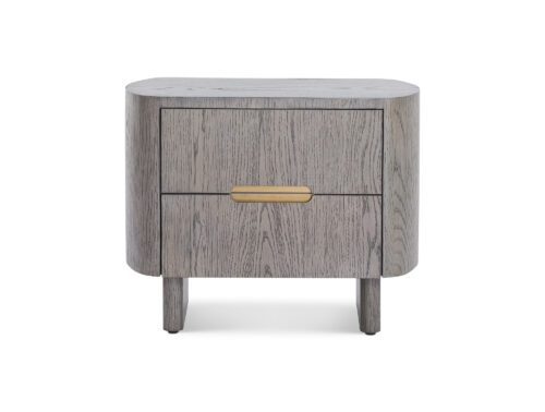 Lettos Bedside Table - Silver Black Oak